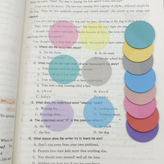 8pcs Colorful Round Sticky Notes Macaron Transparent Index Stickers
