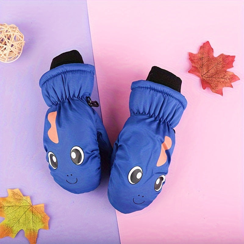 Winter Snow Mittens Waterproof Warm Ski Gloves Unisex Kids Cold Weather