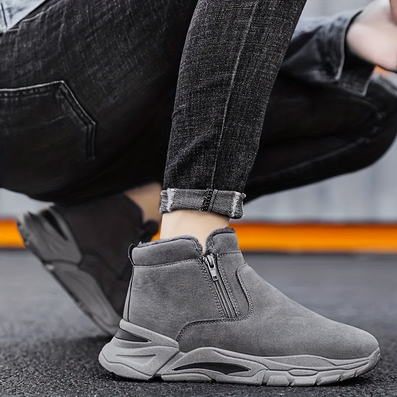 Men's Zipper Boots with Fleece Lining
