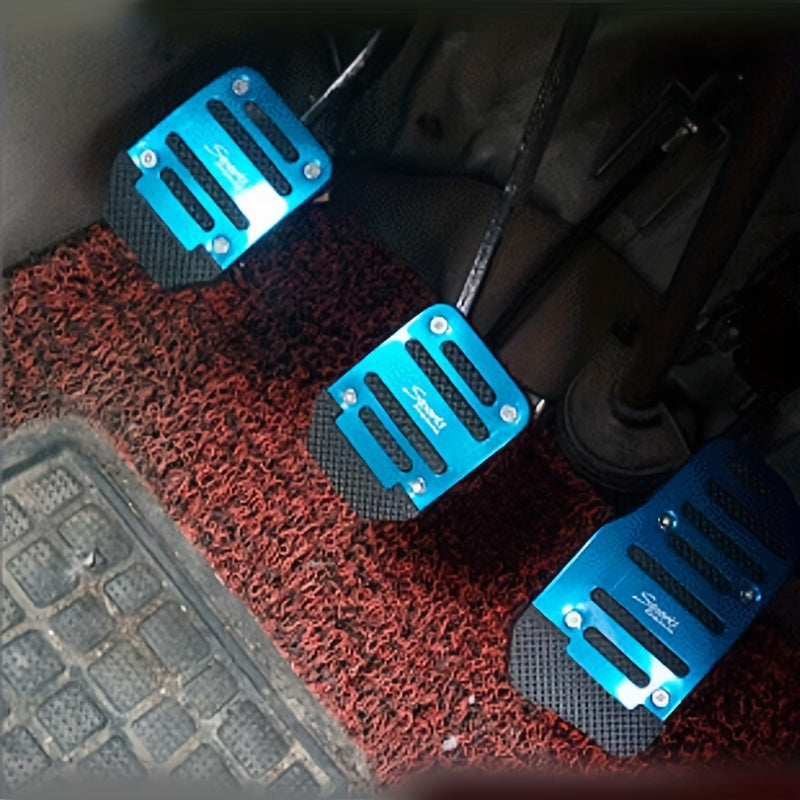 3 Pcs Car Pedal Set Aluminum Alloy Non-slip Manual Accelerator Pedal