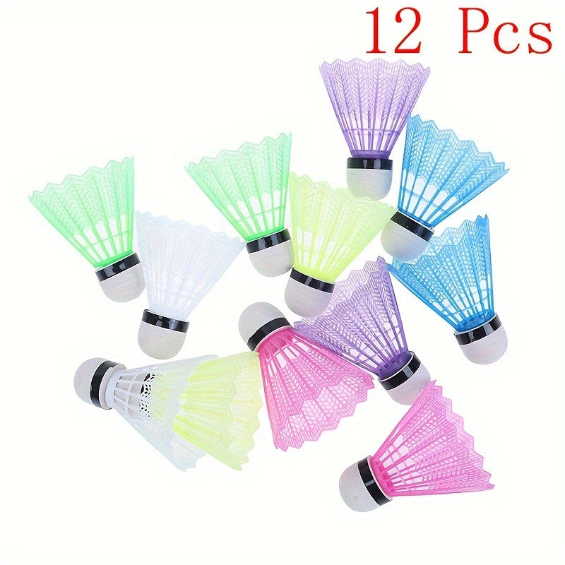 12pcs Colorful Plastic Badminton Shuttlecocks