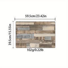 Wood Printed Anti Fatigue Kitchen Rug Waterproof Non Slip