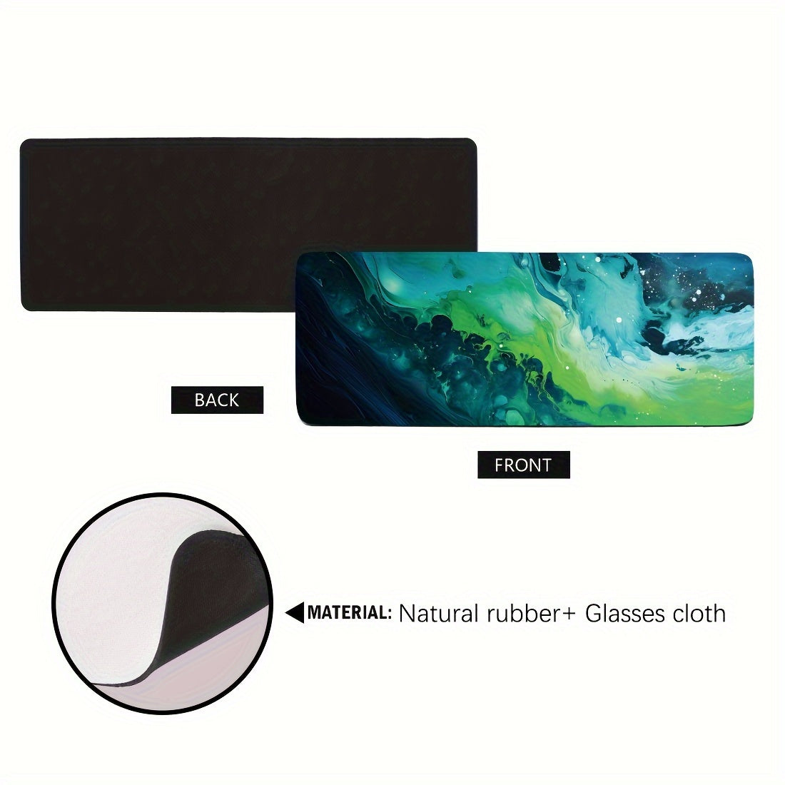 Green Fluid Painting Large Mouse Pad for Office or Home