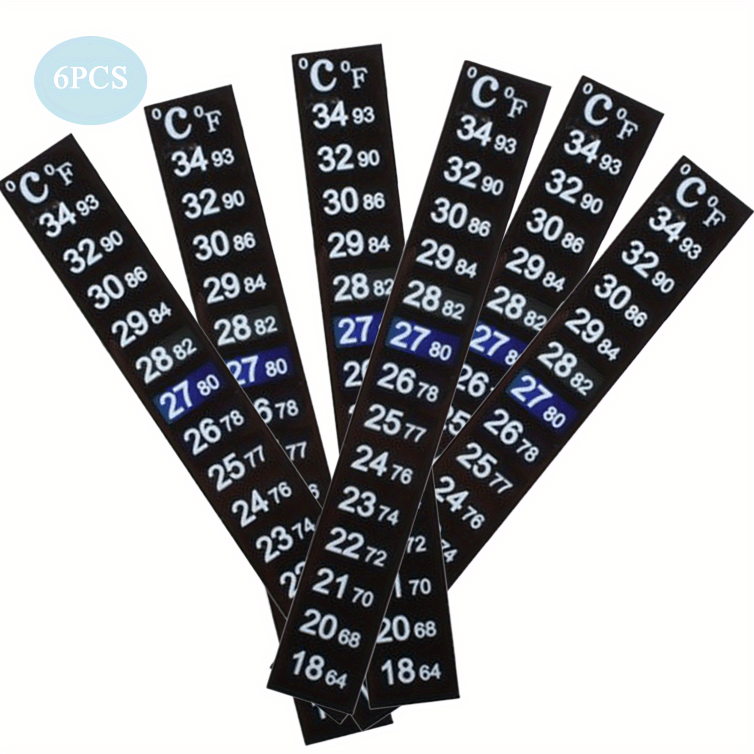 Aquarium Thermometer Stickers 6Pcs Fish Shrimp Turtle Temp Monitor