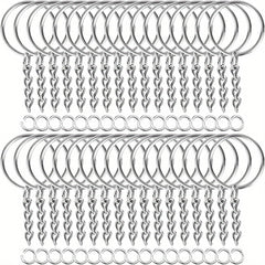 30pcs Metal Blank Keychain Bulk Split Ring DIY Key Ring Accessories