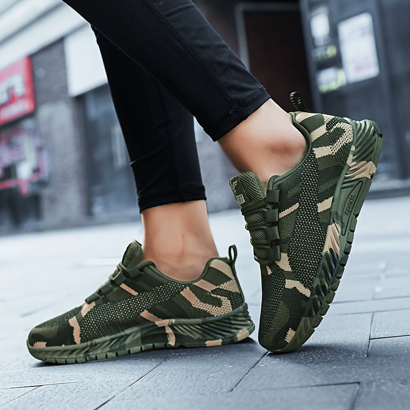 Women's Camo Print Lace-up Running Shoes Breathable Lightweight Sneakers