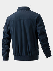 Men's Pocket Zipper Baseball Collar Thin Jacket Casual