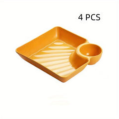 4pcs Plastic Serving Platter Set Sturdy Snack Plate Sushi Plate 18 X 16