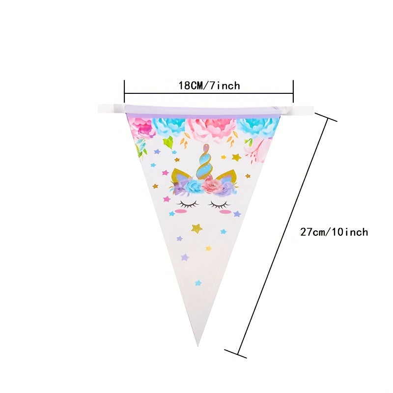 Triangle Flag Banner Pennant Party DIY Decoration Animals Unicorn Donut