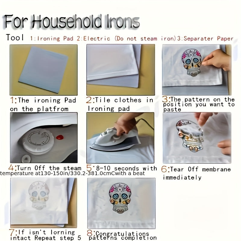 Washable Heat Transfer Stickers for T Shirts Hoodies Pillows