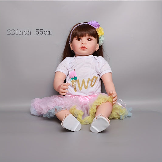 22 Inch 55 Cm Reborn Doll Lifelike Silicone Vinyl Dolls Girl Toy