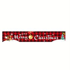 Christmas Red & Check Decoration Banners, Merry Christmas Home Decor