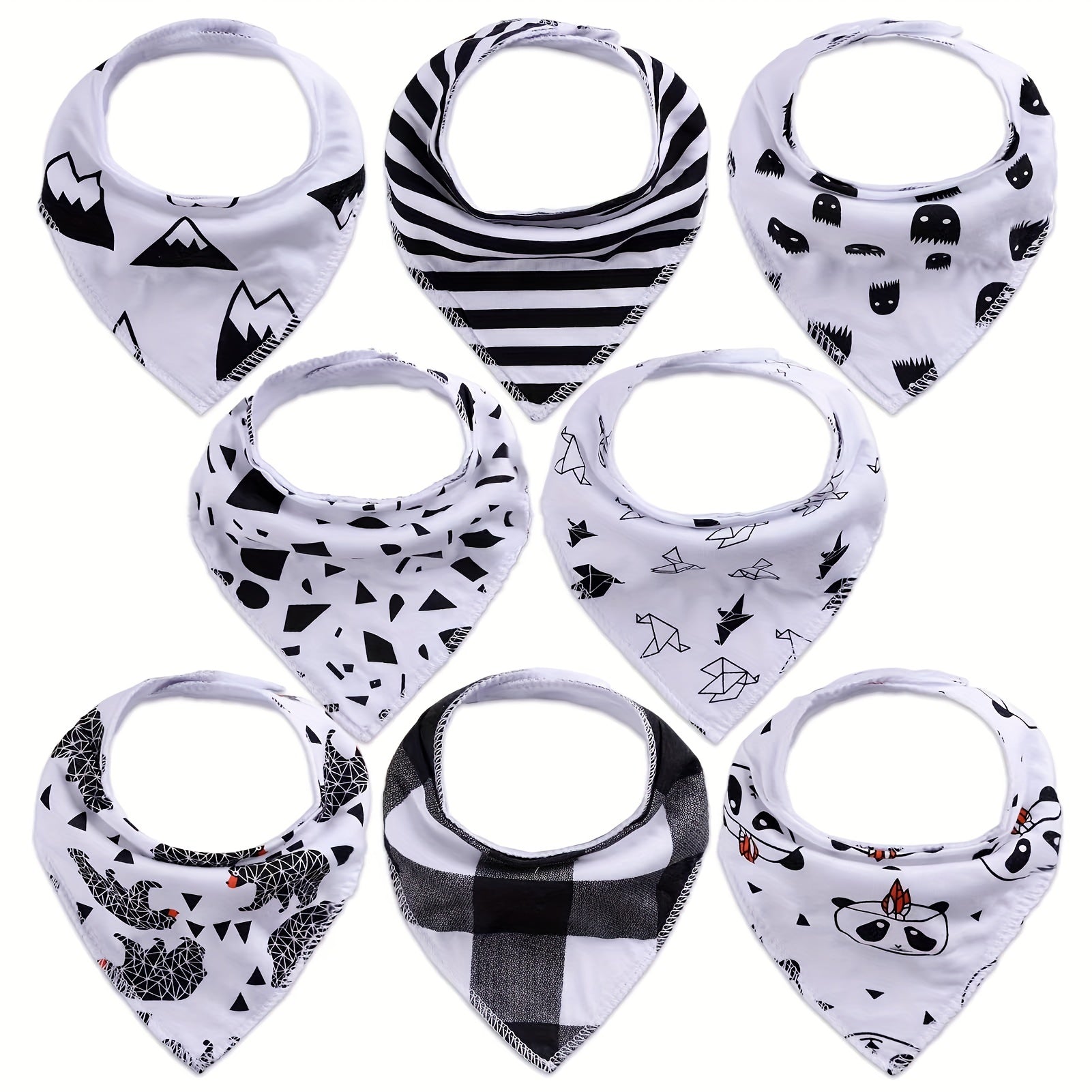 8pc Baby Cotton Bandana Bibs for Drooling Teething