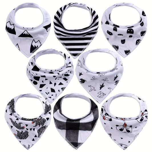 8pc Baby Cotton Bandana Bibs for Drooling Teething
