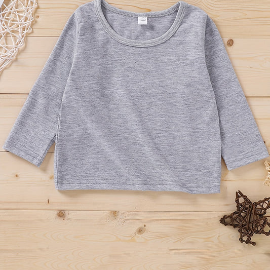 Kid's All Match Round Neck Pullover Top Long Sleeve Casual Sweatshirt