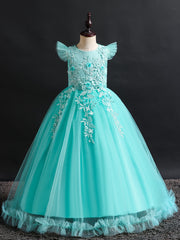Girls Formal Maxi Dress Wedding Pageant Party Princess Communion