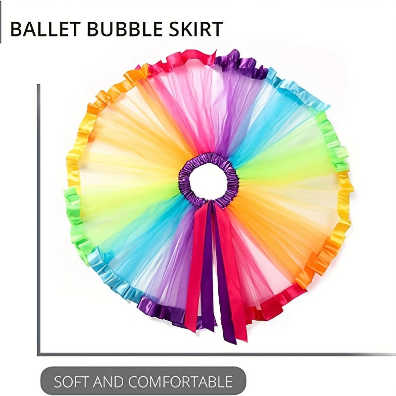 Rainbow Tutu Skirt for LGBTQ UV Glow Party Clown Halloween