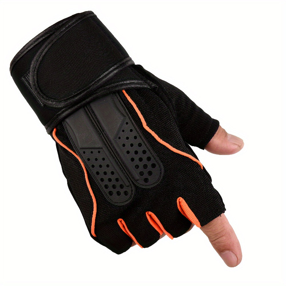 Outdoor Cycling Half Finger Gloves with Extended Wrist Protection