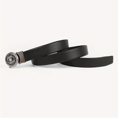 Men's Leather Belt with Rhinestone Buckle