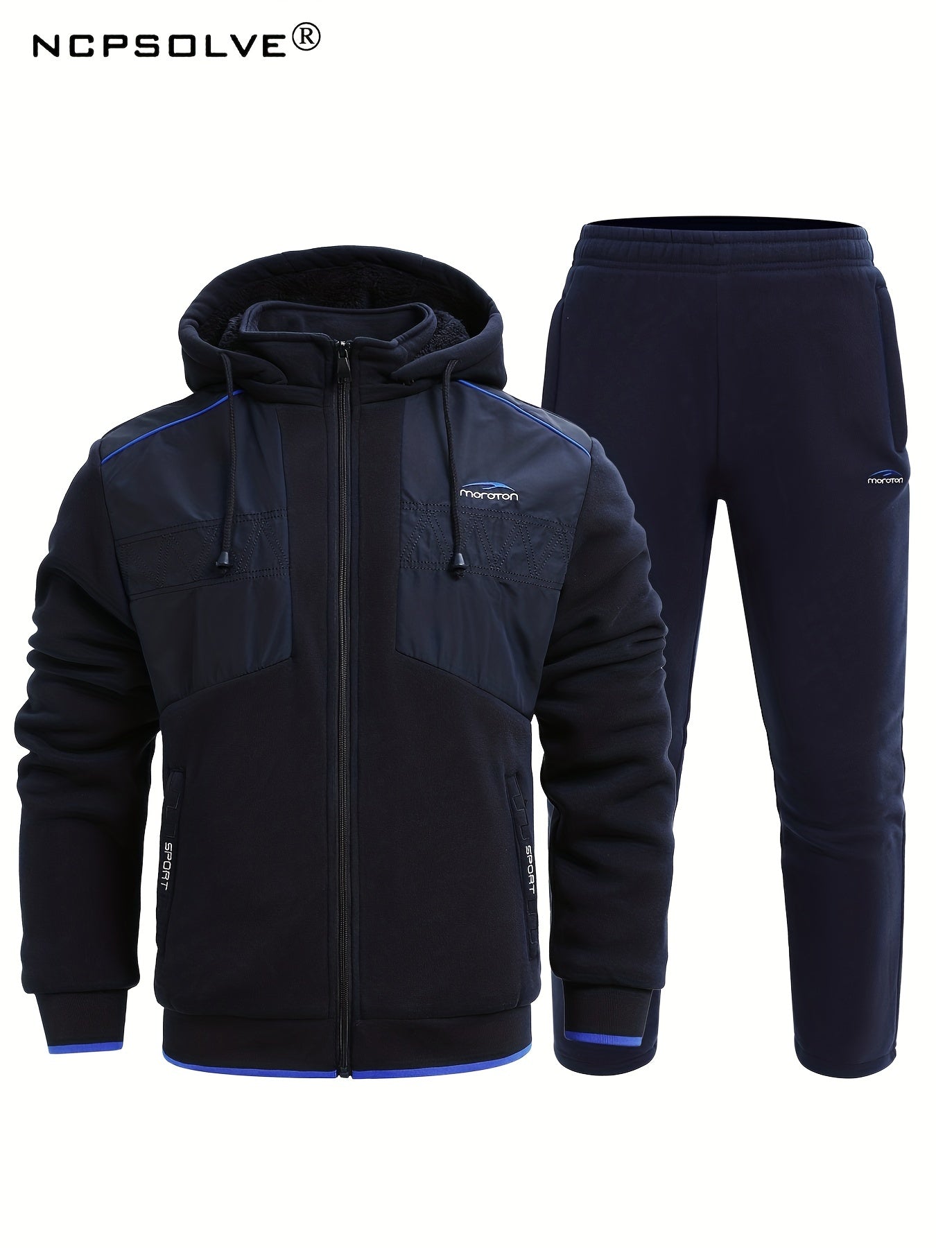 Men's Active Fleece Hooded Jacket & Pants Set