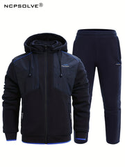 Men's Active Fleece Hooded Jacket & Pants Set