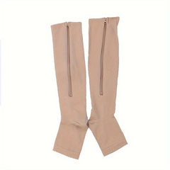 Open Toe Zipper Compression Socks for Women Men