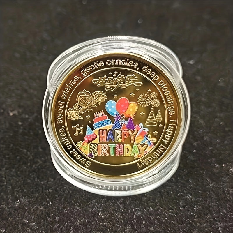 Colorful Birthday Cake Coin Metal Crafts For Collection