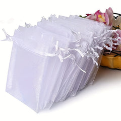 50pcs Organza Gift Bags Transparent Mesh Bags for Jewelry Cosmetics Candy