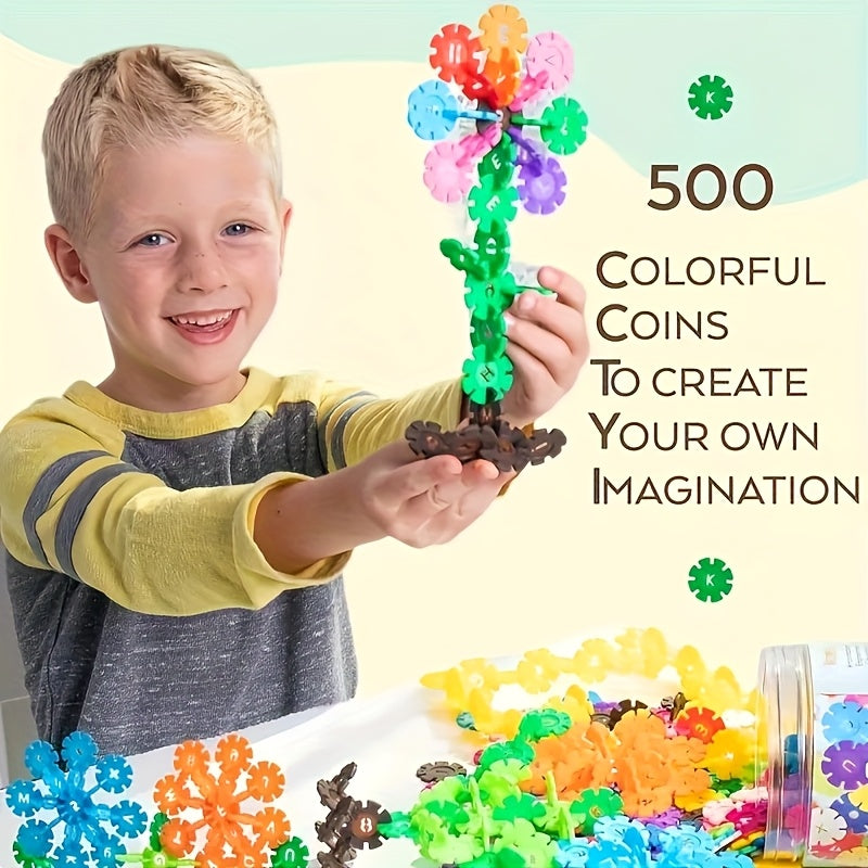 Small Round Building Blocks with Numbers and Letters