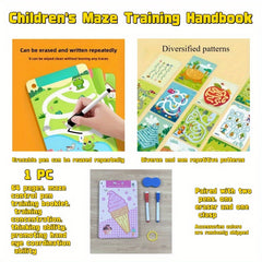 64 Page Red Children's Maze Training Book for Writing Skills