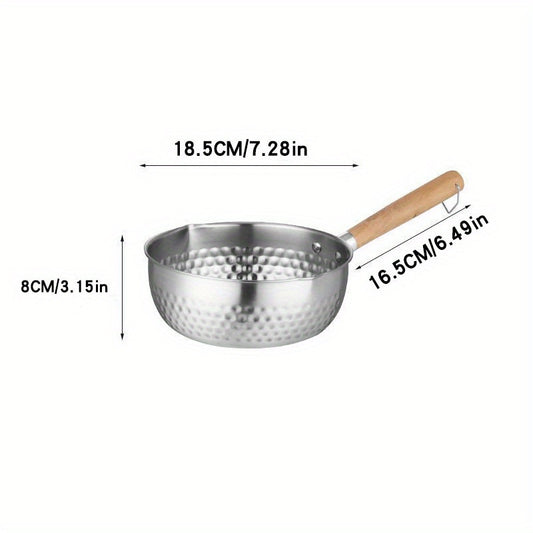 7'' Aluminum Yukihira Saucepan Traditional Japanese Pot Wooden Handle Cookware