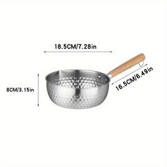 7'' Aluminum Yukihira Saucepan Traditional Japanese Pot Wooden Handle Cookware