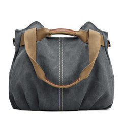 Casual Canvas Tote Bag Layer Shoulder Bag Vintage Storage Handbag