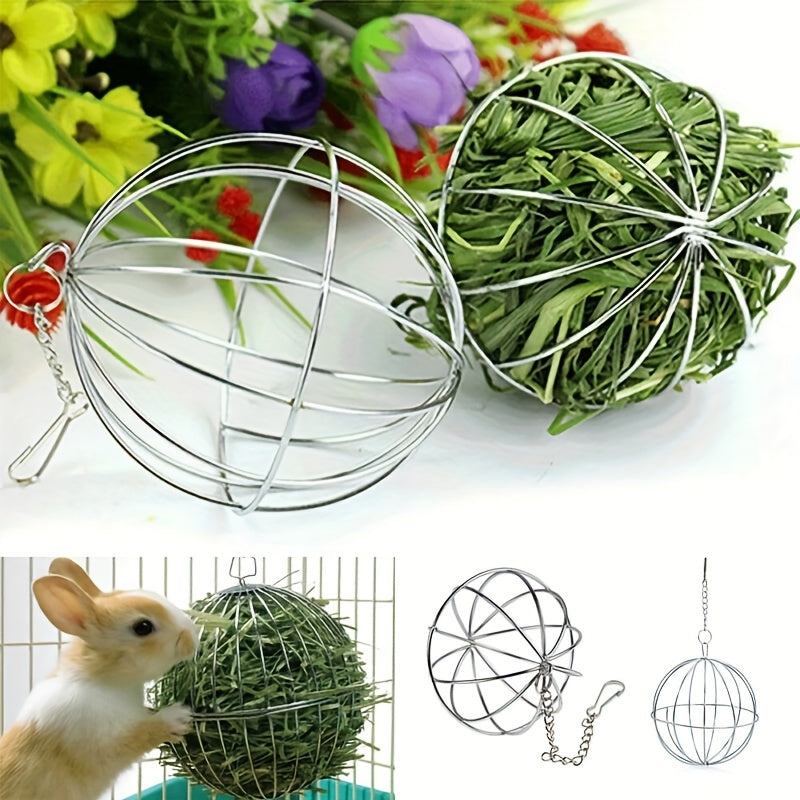 Rabbit Grass Feeder Ball Stainless Steel Holder for Small Pets