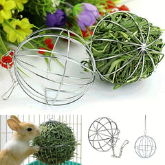 Rabbit Grass Feeder Ball Stainless Steel Holder for Small Pets