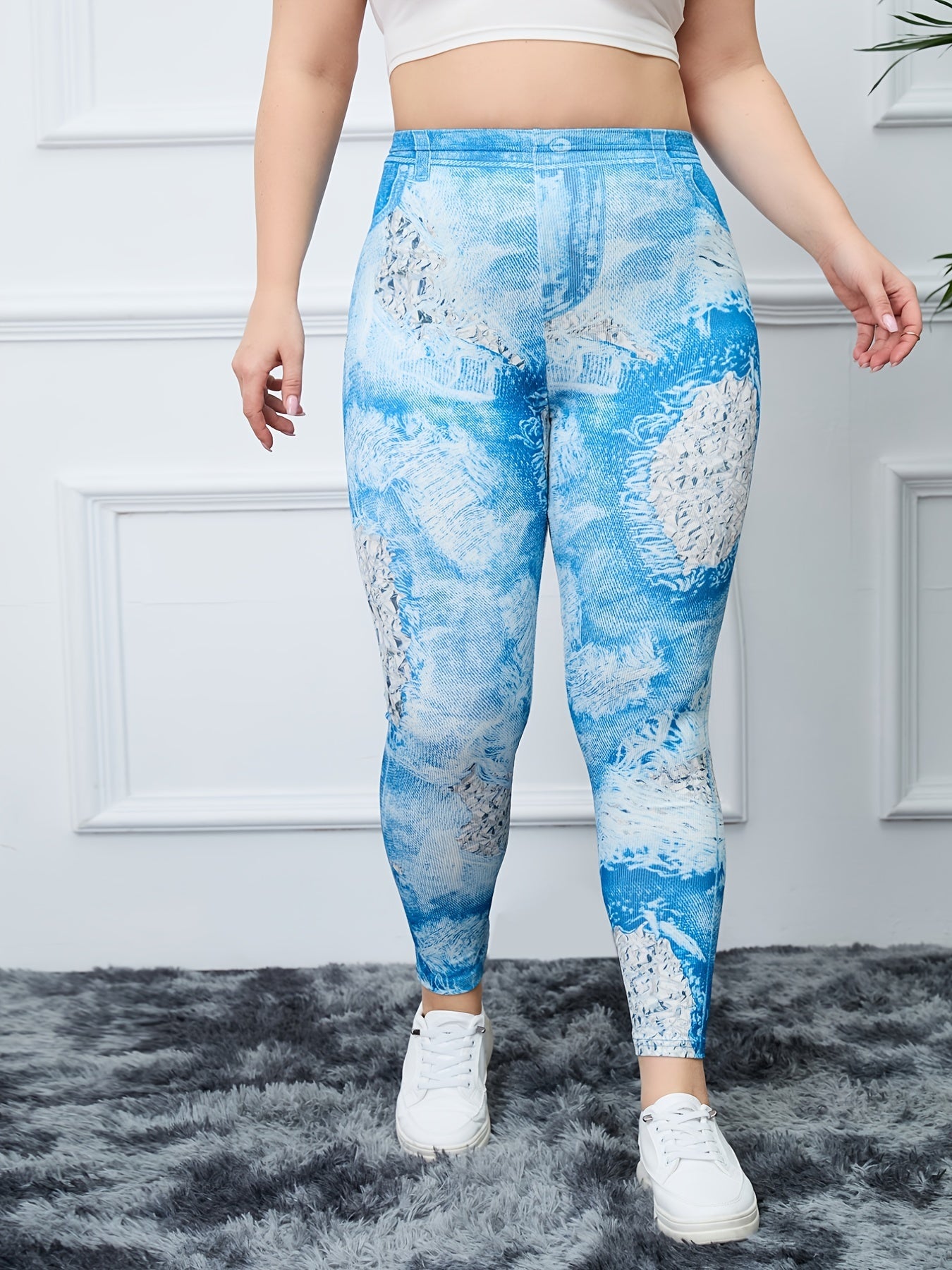  High Rise Workout Leggings Women's Plus Casual Skinny Leggings