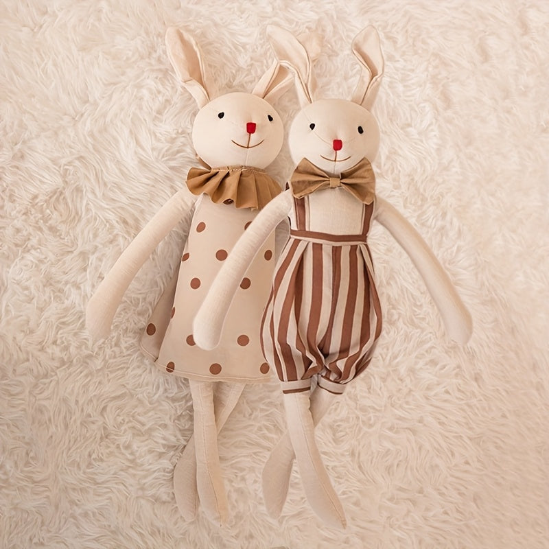 Mushroom Bear 13 78in Soft Bunny Plush Toy Linen & Khaki Rabbits
