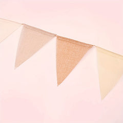 12pcs Burlap Lace Triangle Flag Wedding Party Decor