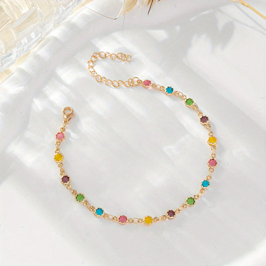Colorful Small Flower Metal Bracelet for Resort and Leisure