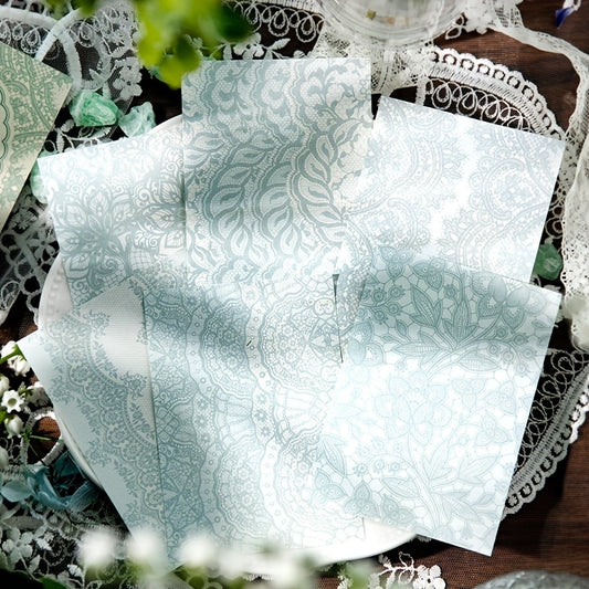60pcs Vintage Lace Decal Scrapbooking Stationery DIY Decorative Paper