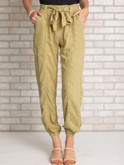 High Waist Strappy Jogger Pants With Pockets