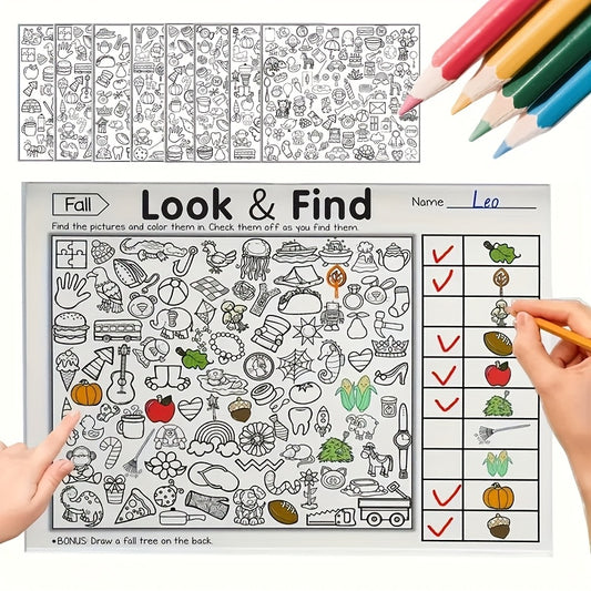Kids Hidden Pattern Book - Dinosaur, Food, Snowflakes, Fruits