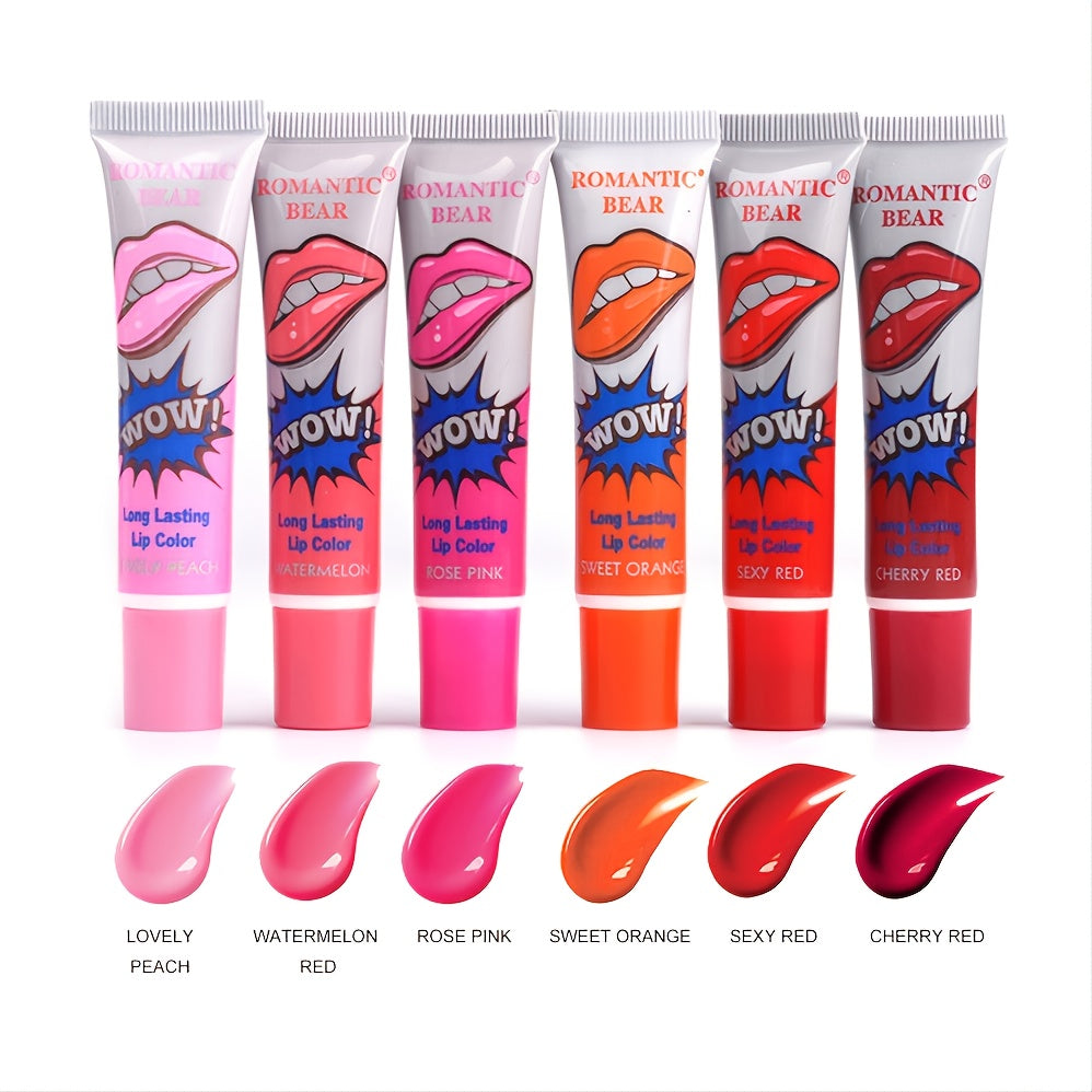 6 Colors Lip Tint Peel Off Set Long Lasting Waterproof Lipstick Lip Gloss