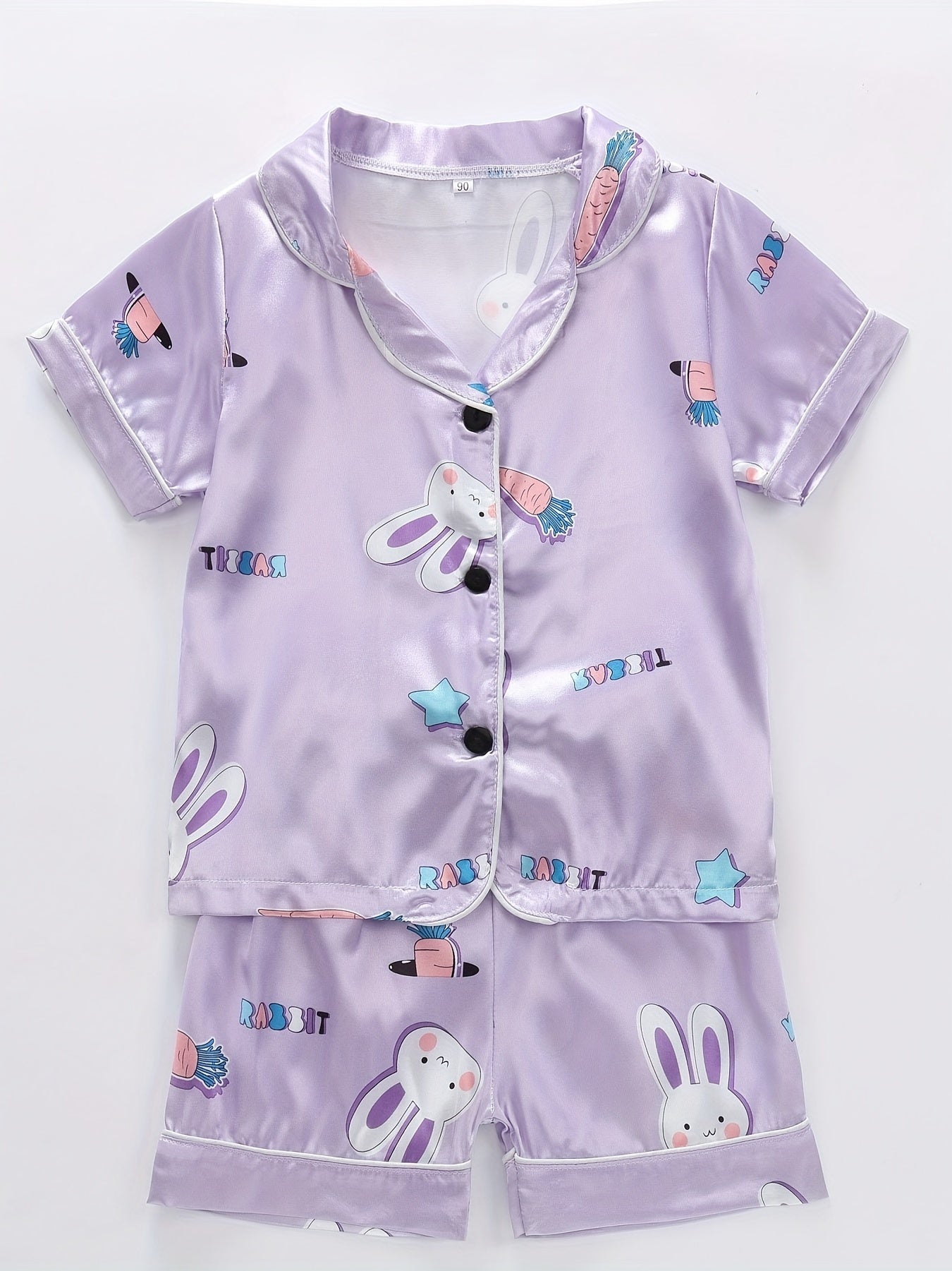 Girls Easter Bunny Graphic Pajamas Set