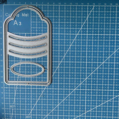 1pc Stitched Slot Tag Set Metal Cutting Dies for Card Making DIY Scrapbooking