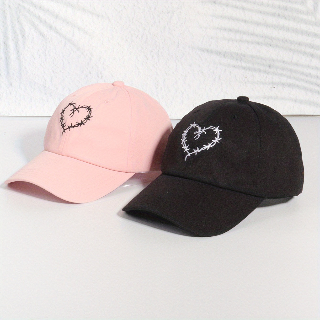 Couple Baseball Cap Heart Embroidery Sun Hat Adjustable Dad Hats
