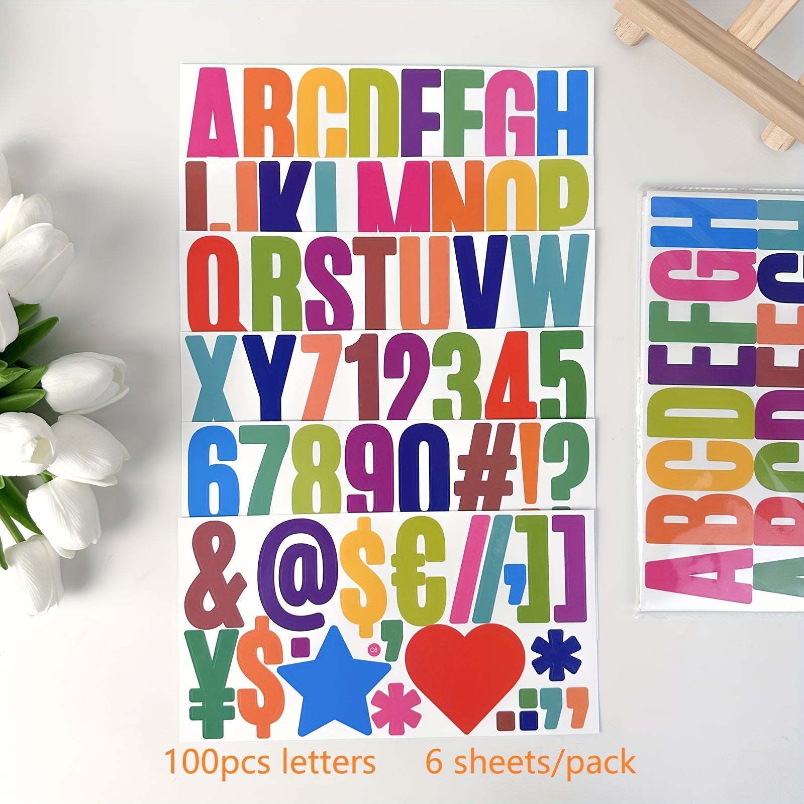6/24pcs Large Letter Stickers, 2.5" Self-Adhesive Waterproof Letter Stickers