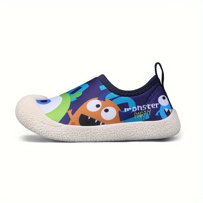 Boys Cartoon Slip On Sneakers - Lightweight Non Slip Shoes