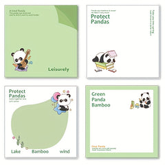 4 Pack Panda Pattern Sticky Notes 16 Unique Designs 80 Sheets