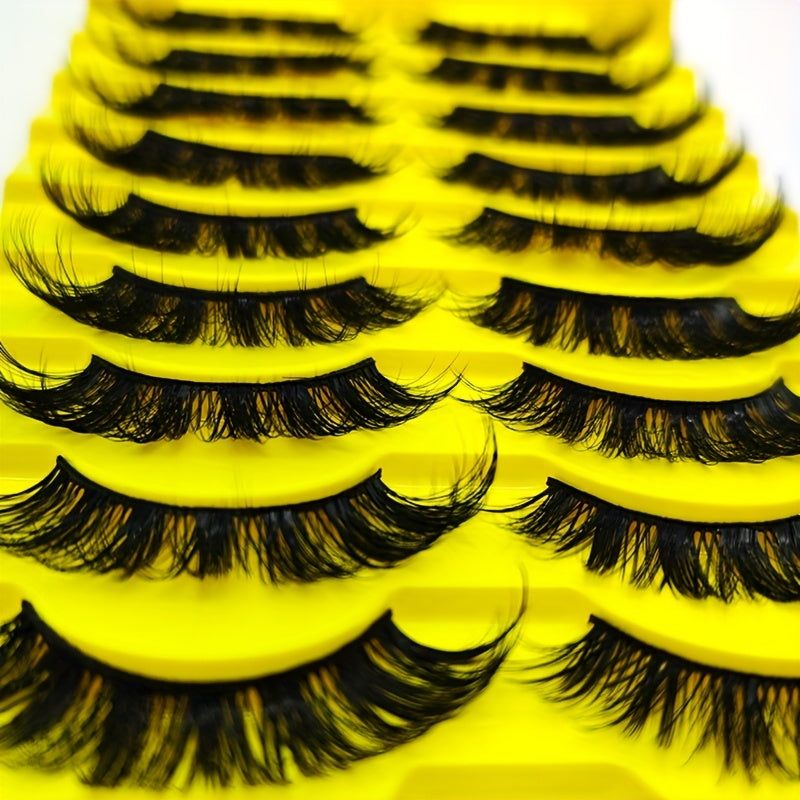 10 Pairs 10D Dramatic Cat Eye False Eyelashes 15 18mm